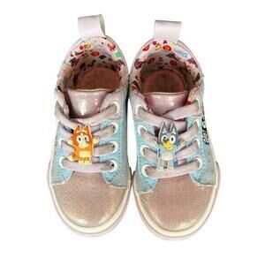 BLUEY BINGO toddler pink blue pastel slip on shoes sneakers groundup sz 7